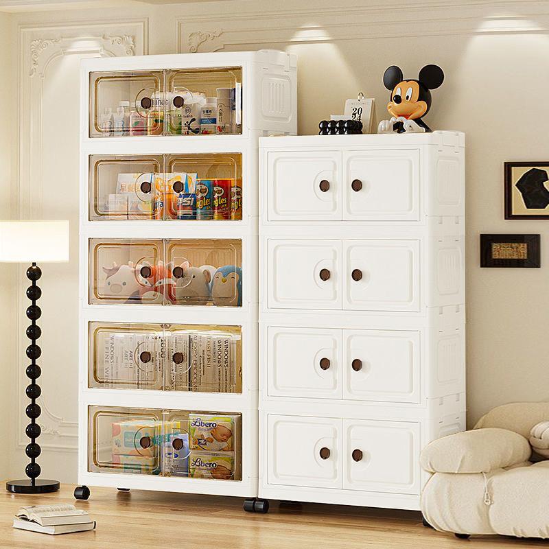 HEINOกว้าง40CM 5ชั้นตู้เก็บของพับได้ ตู้อเนกประสงค์ ตู้วางของม