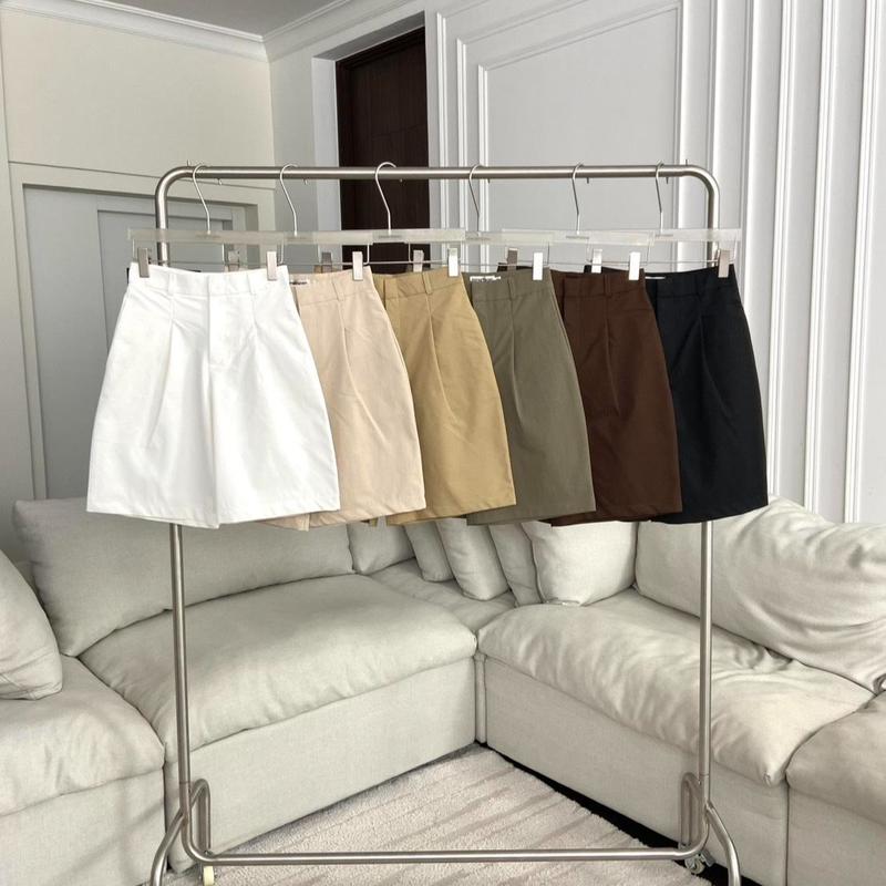 PSP251 Macky Jorts Pants กางเกงขาสั้นสามส่วนจีบหน้า PROMTHONG