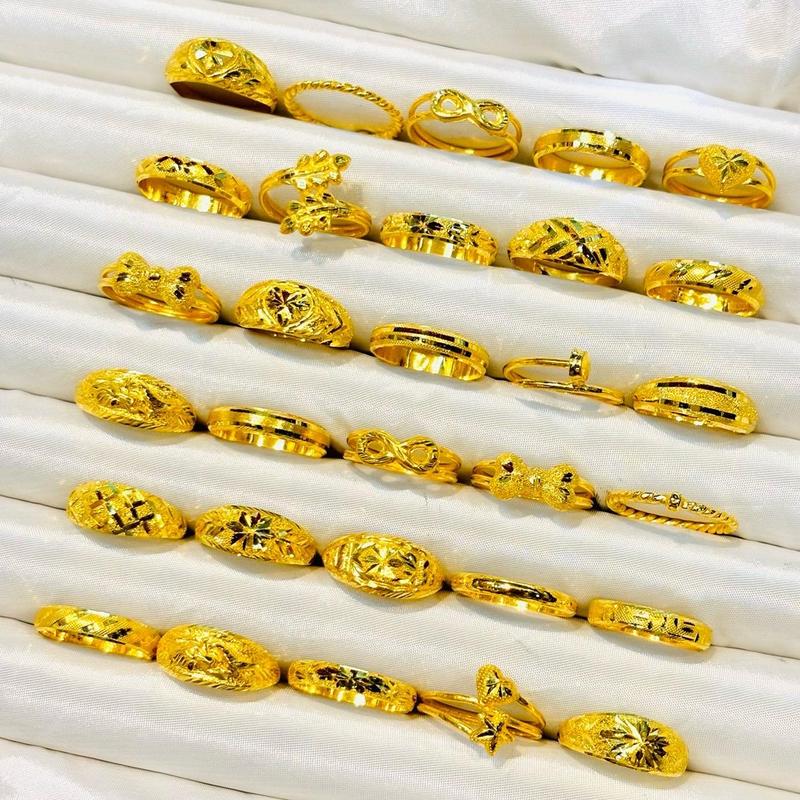 [66]รวมลาย แหวน 1 กรัม ลายabcdef พร้อมใบประกันสินค้า เลือกไซส์