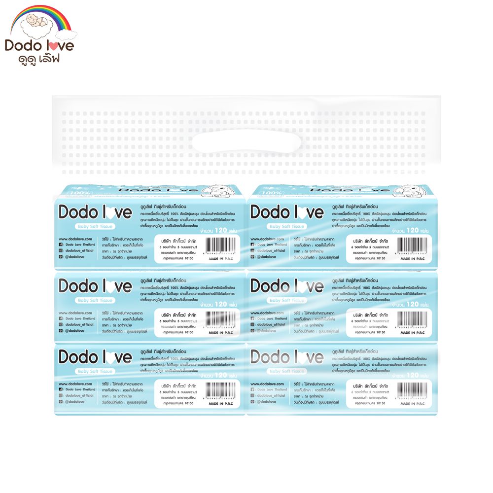 ทิชชู่ แพ็ค 6 ชิ้น Baby Soft Tissue สำหรับเด็กอ่อน หนานุ่ม 3 ช