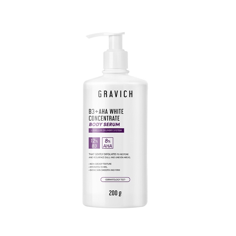เซรั่มผิวกายกราวิช Gravich B3+ AHA White Concentrate Body Serum เซรั่ม