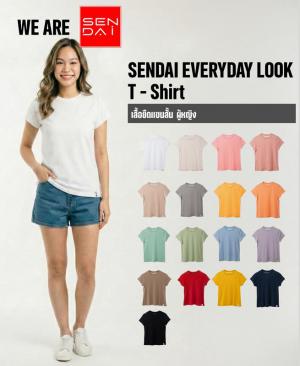 [ขายดี] SENDAI เสื้อยืด  เสื้อยืดคอกลมผู้หญิง นุ่มละมุนทุกผิวสัมพัส