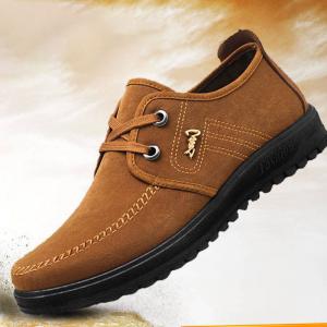 Men's work shoesรองเท้าทำงานผู้ชายรองเท้าหนังผู้ชายรองเท้าผ้าใบที่ใส่สบาย