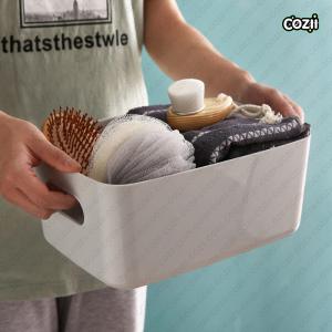 COZII กล่องพลาสติกเก็บของ เก็บเครื่องสําอางค์ ที่เก็บของในครัว จัดระเบียบครัว สำนักงานและที่บ้าน หนาและทนทาน
